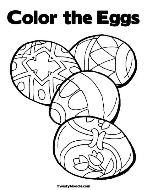 plain easter eggs coloring pages. 4 Easter Eggs Coloring Page