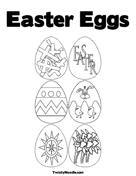 easter eggs coloring book. 6 Easter Eggs Coloring Page