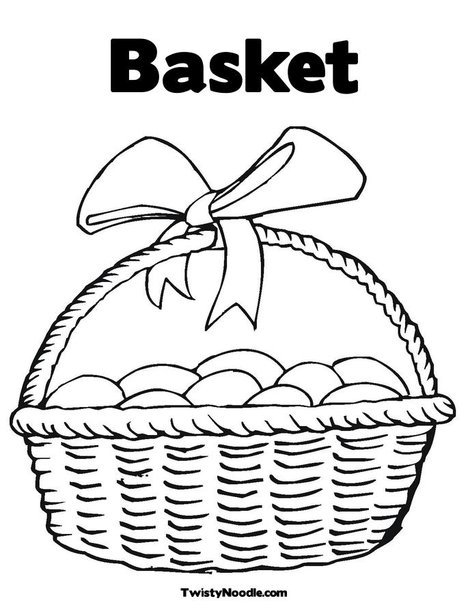 easter eggs in a basket coloring pages. Easter Basket Coloring Page