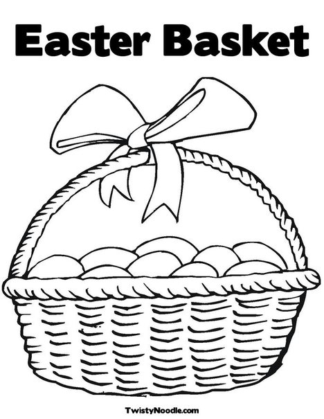 easter eggs in basket coloring pages. Easter Basket Coloring Page