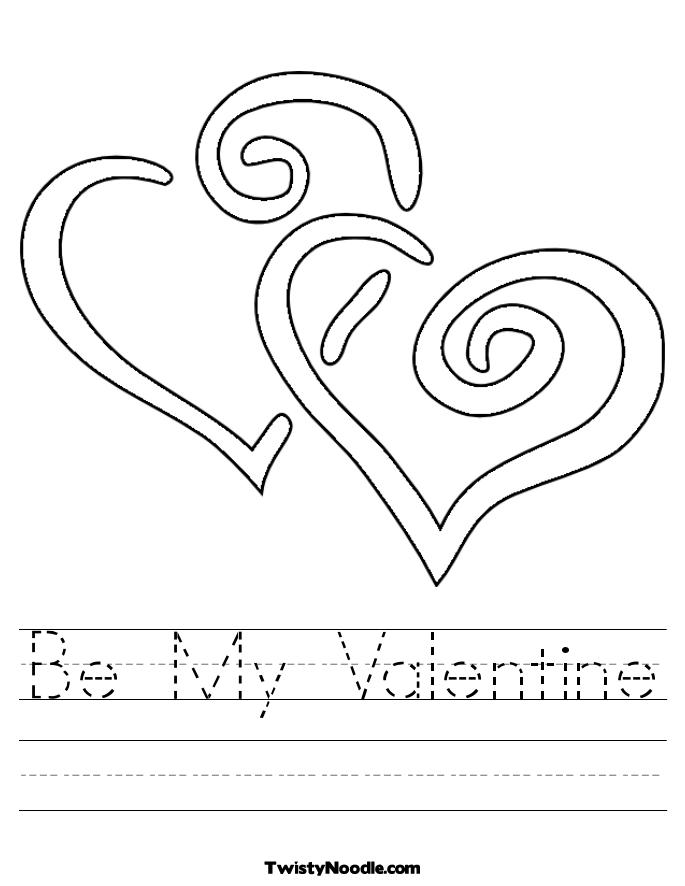 2010 Twisty Noodle, LLC. All rights reserved. Be My Valentine Worksheet.