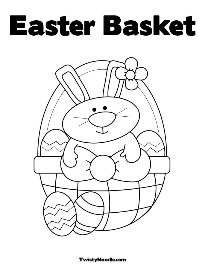 coloring pages of easter baskets. Bunny in Easter Basket