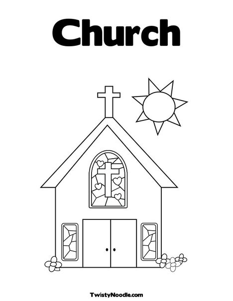 church coloring pictures