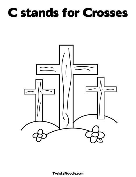 Crosses on a Hill Coloring Page Print This Page it'll print fullscreen