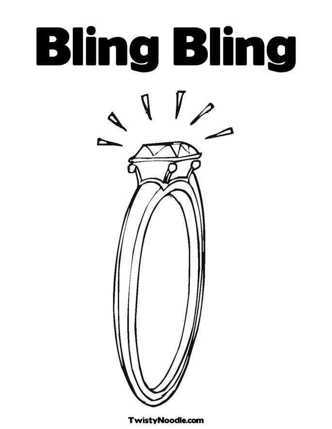 Bling Bling Coloring Page Diamond Engagement Ring Twisty Noodle