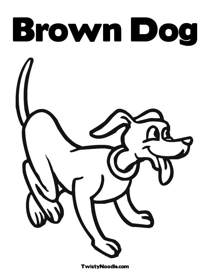 coloring pages of animals dogs. Brown Dog Coloring Page