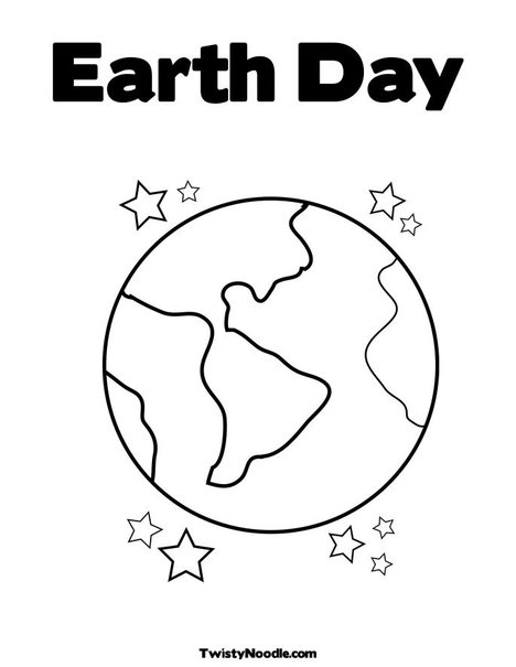 earth day coloring sheets. Earth with Stars Coloring Page