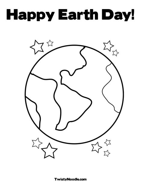 happy earth day coloring pages. Earth with Stars Coloring Page