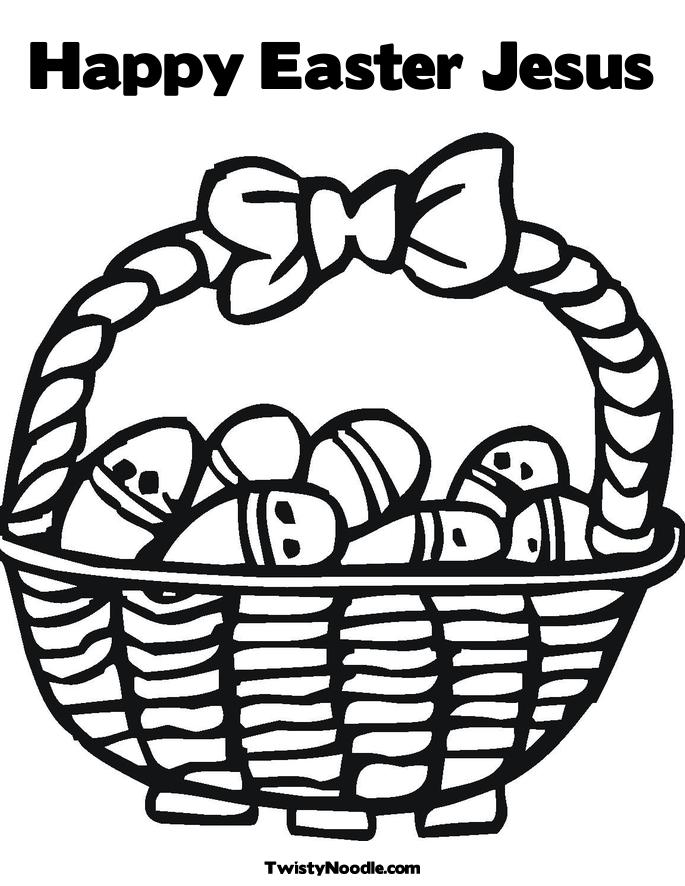 coloring pages easter jesus. Easter Basket with Decorated