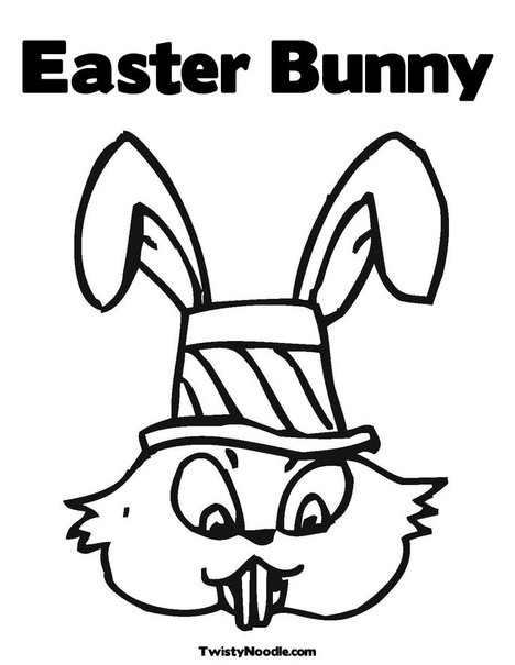 easter bunny coloring book. Easter Bunny with Hat Coloring