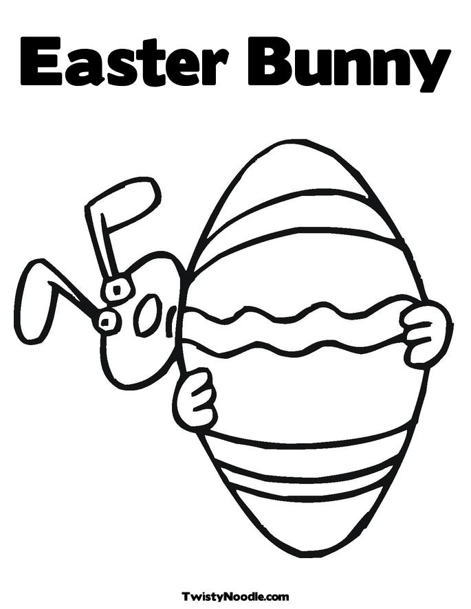 easter bunny coloring book. Easter Bunny Peeking Around an