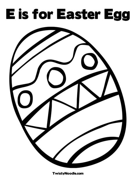 easter eggs colouring template. Easter Egg with Zig Zags