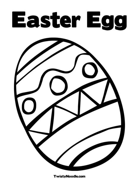 easter eggs colouring in pictures. Easter Egg with Zig Zags