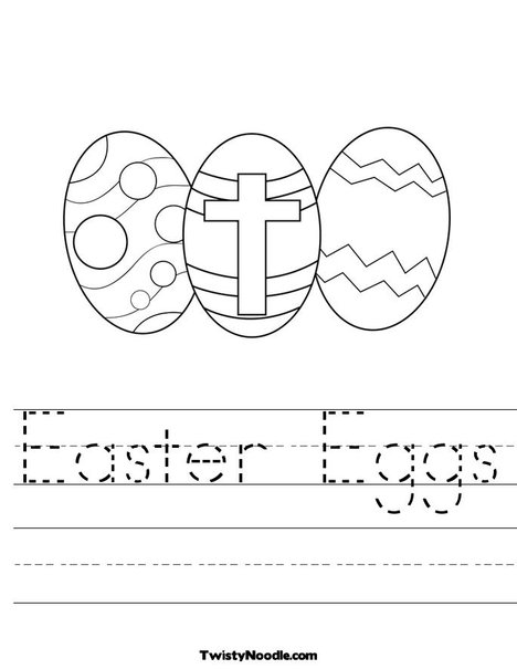 easter eggs to colour worksheets. Easter Eggs with a Cross