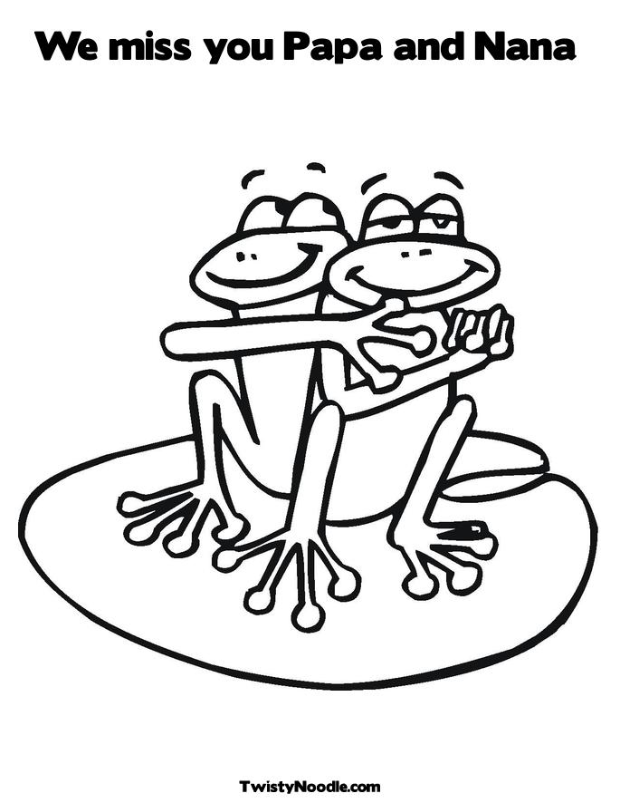 Frogs Coloring Page.