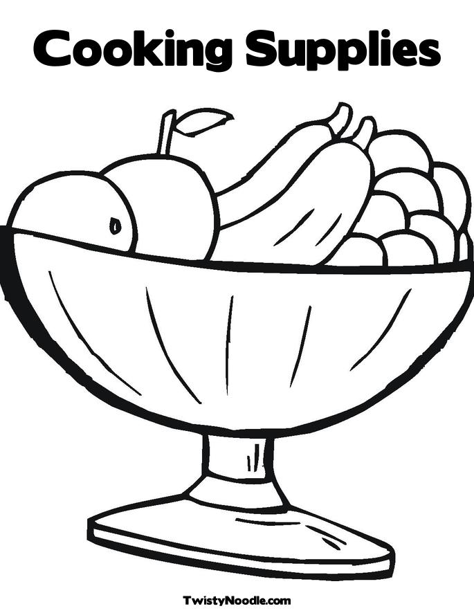school supplies coloring pages. Fruit Bowl Coloring Page.