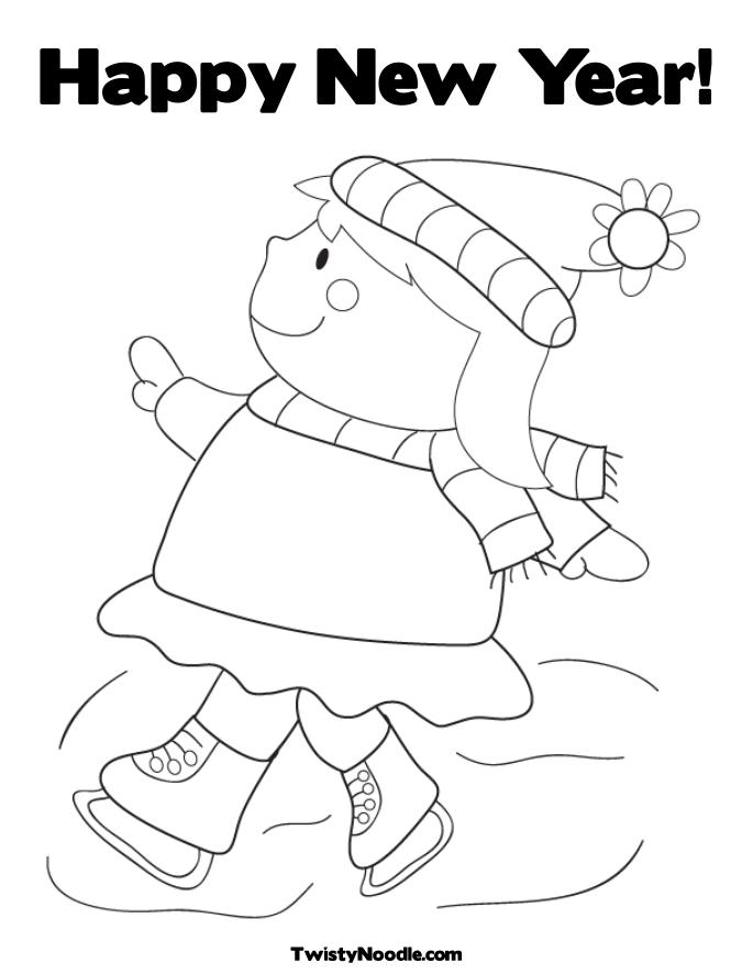 Happy New Year Coloring Pages Kids. Happy New Year! Coloring Page