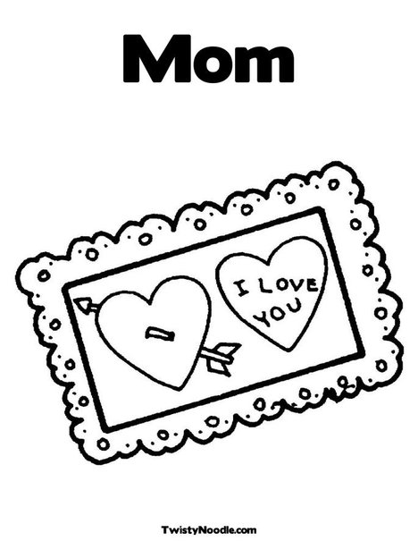 i love you mommy coloring pages. I love You Postcard Coloring