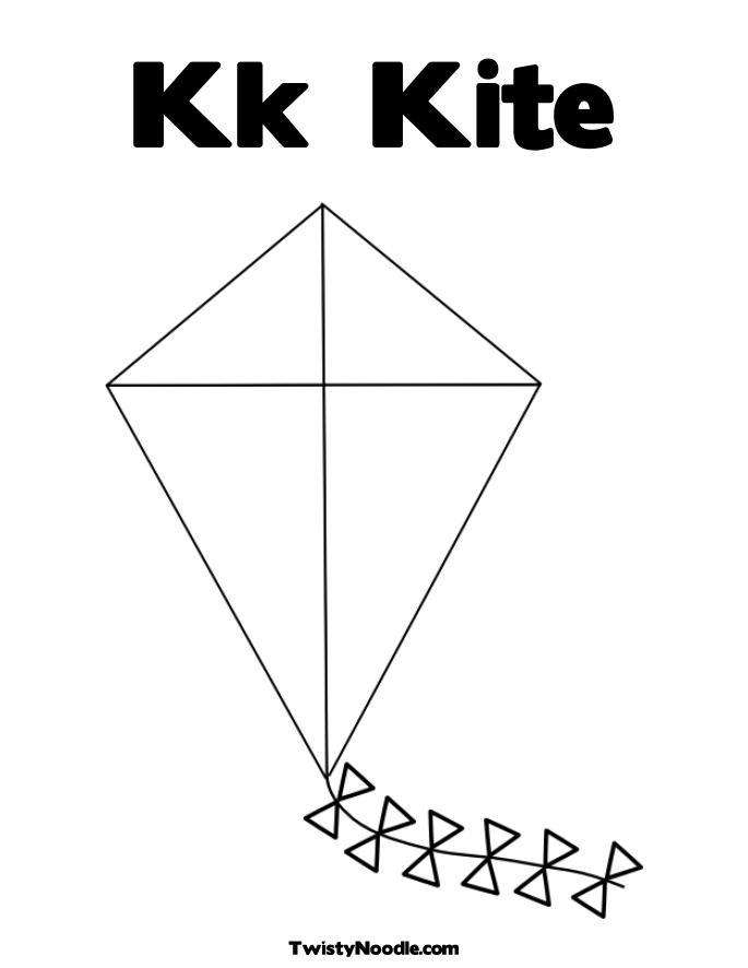 Kk Kite Coloring Page