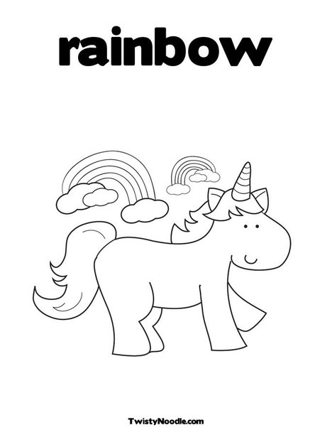 Unicorns And Rainbows Coloring Pages