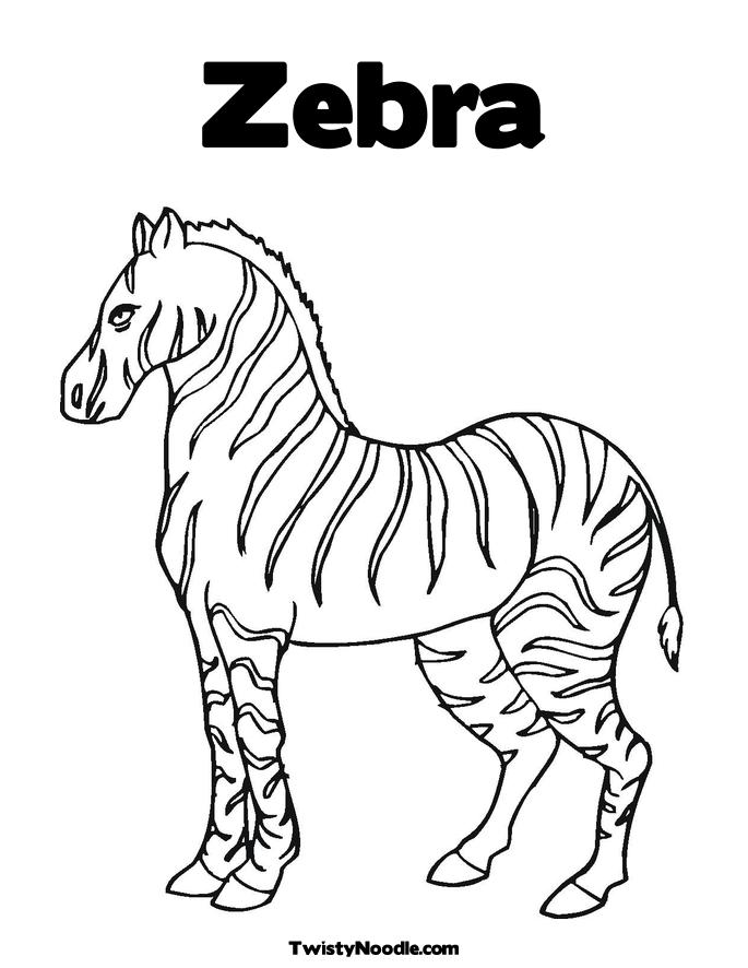 zebra coloring pages without stripes - photo #9